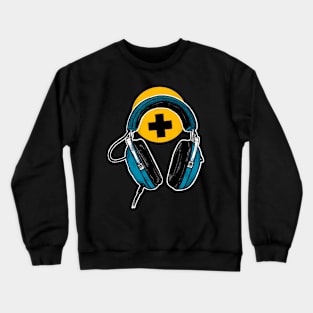 Headphones Blue Crewneck Sweatshirt